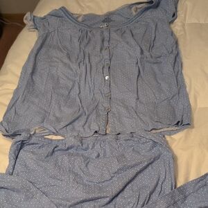 Croft & Barrow Light Blue Polka Dot Pajama Set